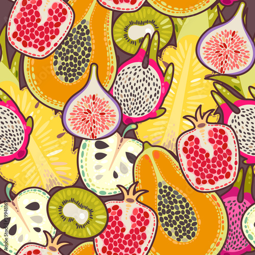 Seamless exotic fruit