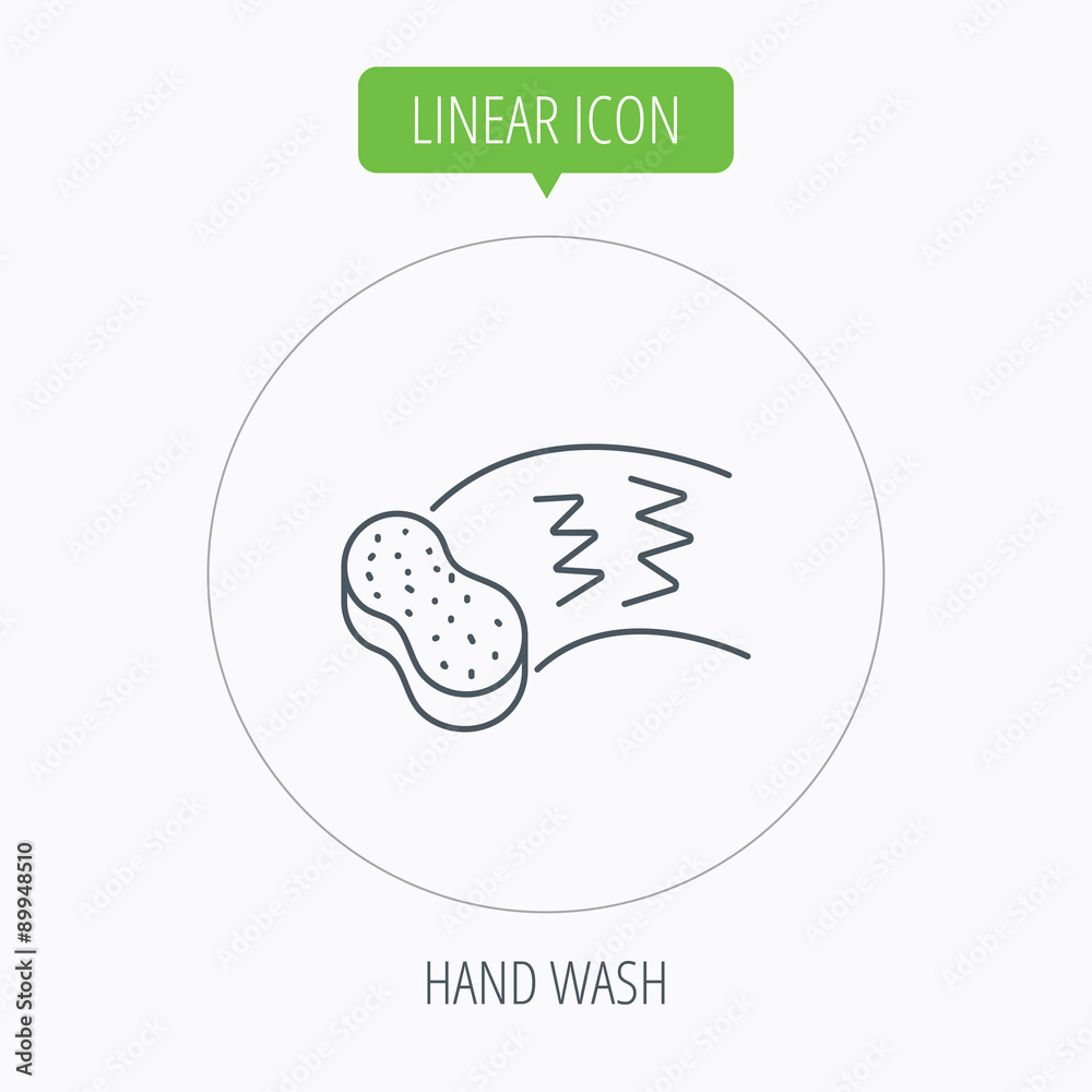 Hand wash icon. Cleaning sponge sign. Hand wash icon. Cleaning sponge sign.