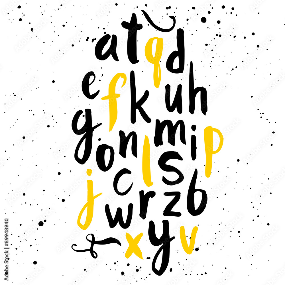 Vector illustration with hand drawn alphabet. Vector illustration with hand drawn alphabet.