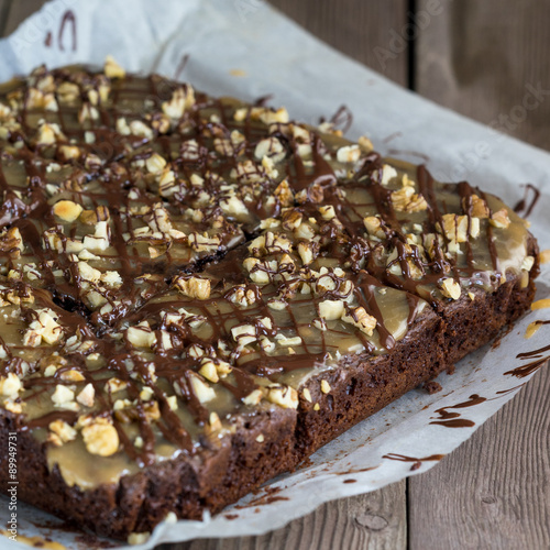 Chocolate pie with nuts