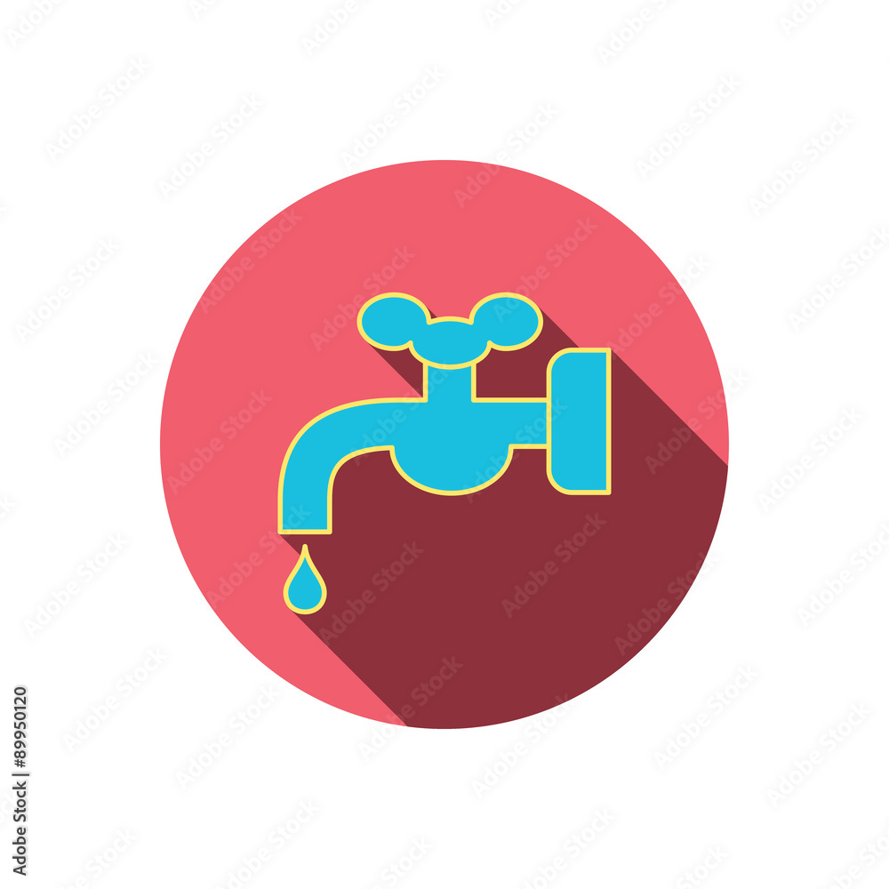 Water supply icon. Crane with drop sign.