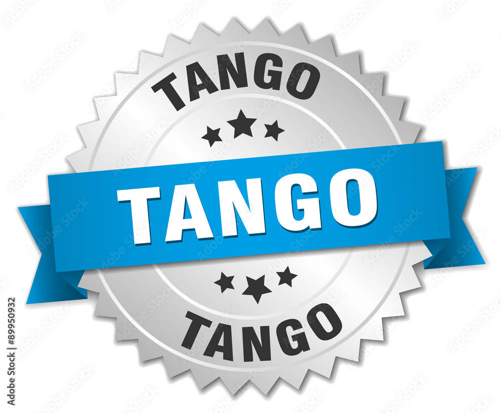 tango 3d silver badge with blue ribbon tango 3d silver badge with blue ribbon