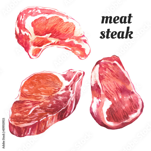 Vector illustration with watercolor food.