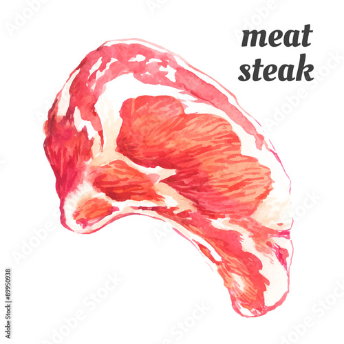 Vector illustration with watercolor food. 