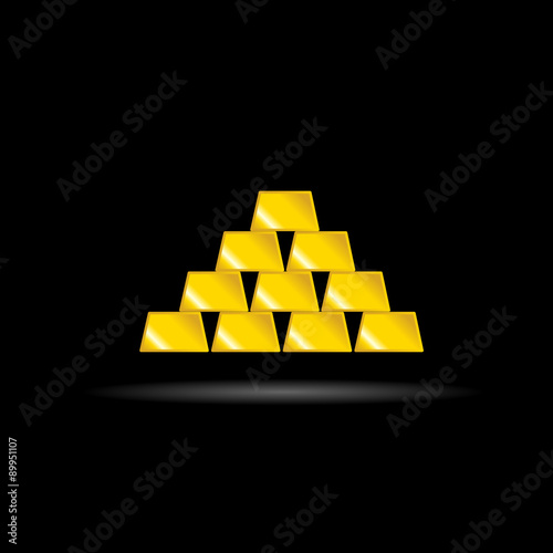 gold bullion yellow vector
