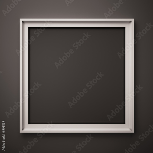white picture frame on the black wall