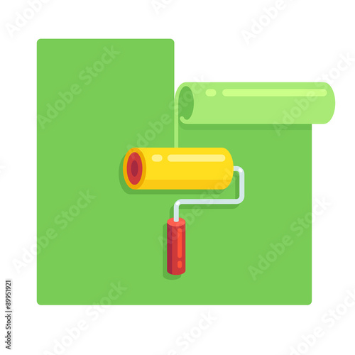 Hanging wallpaper flat illustration