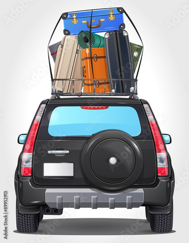 Travel Black Car - Back view