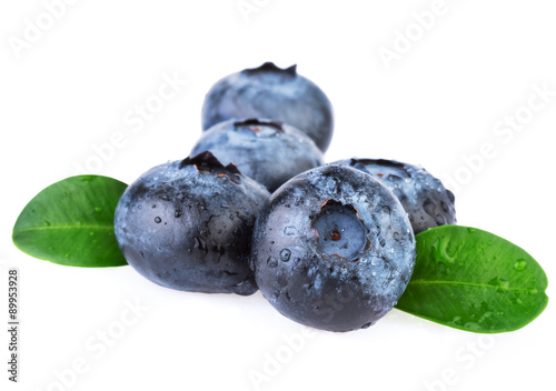 Blueberries heap isolated on white
