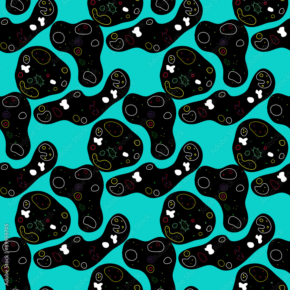 Naklejka premium Funny black and turquoise background.