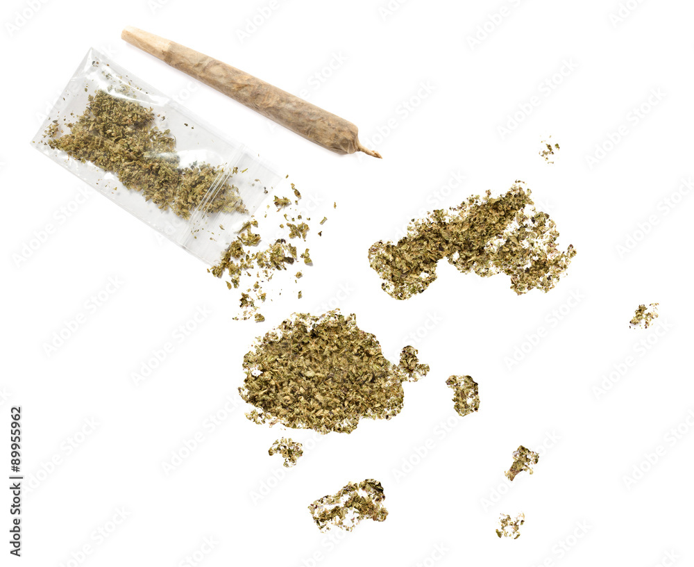 Weed in the shape of Fiji and a joint.(series) Weed in the shape of Fiji and a joint.(series)