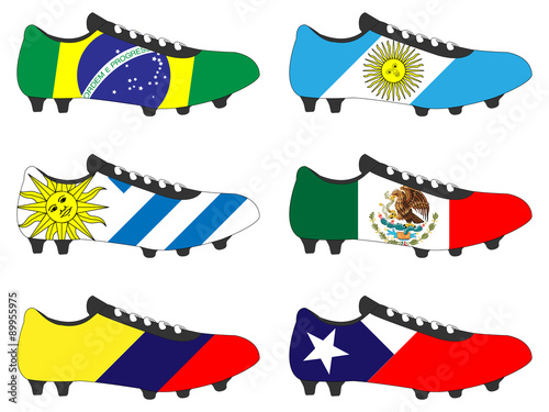 Football Cleats with National Flags of the Americas 1