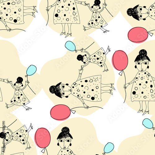 Funny background. Imitation of children's drawings.