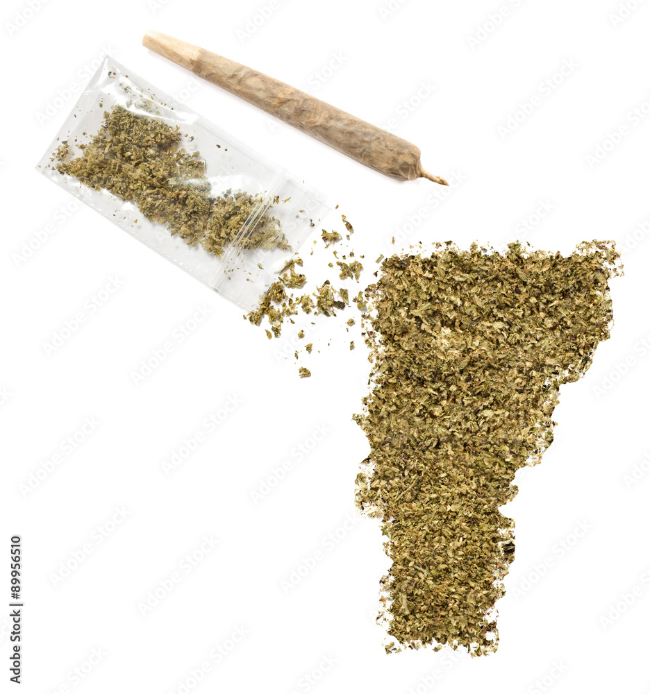 Weed in the shape of Vermont and a joint.(series) Weed in the shape of Vermont and a joint.(series)