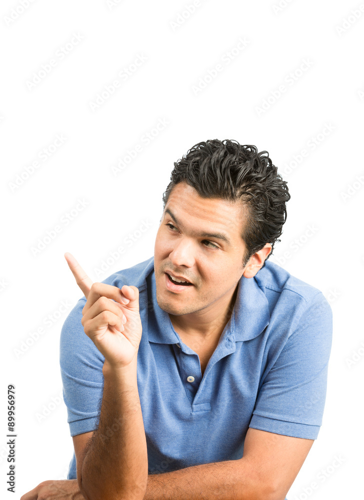 Finger Pointing Hispanic Male Blank Ad Space V Finger Pointing Hispanic Male Blank Ad Space V