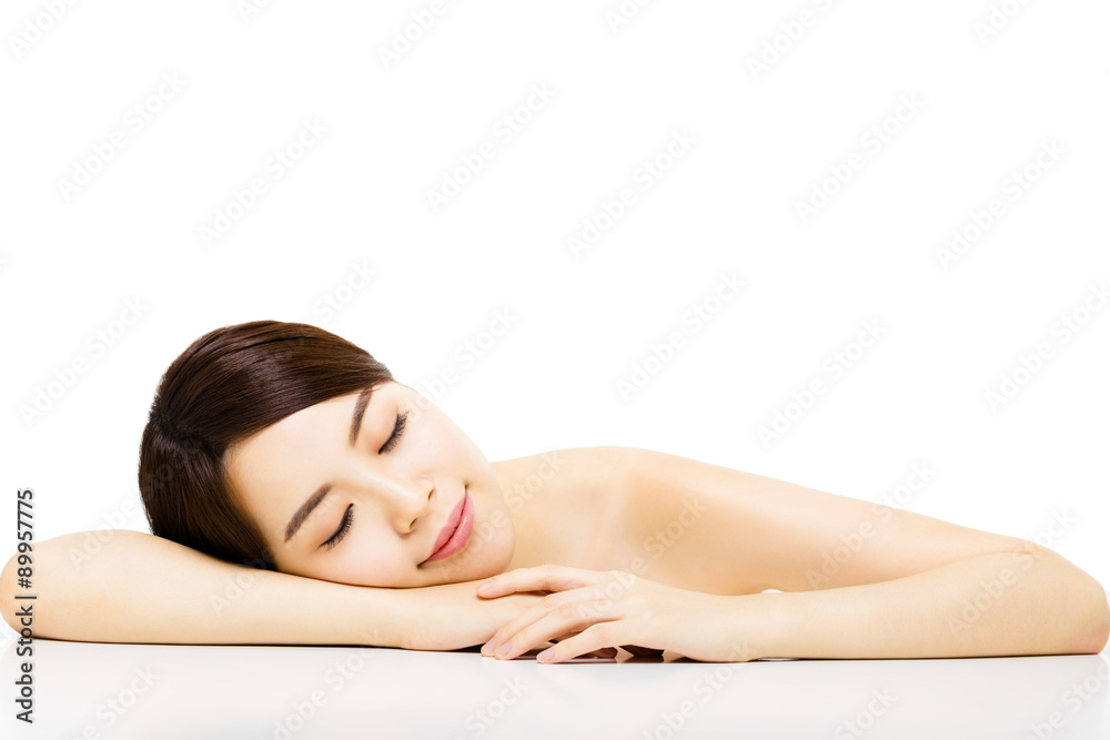 Portrait of beautiful young woman with clean face Portrait of beautiful young woman with clean face