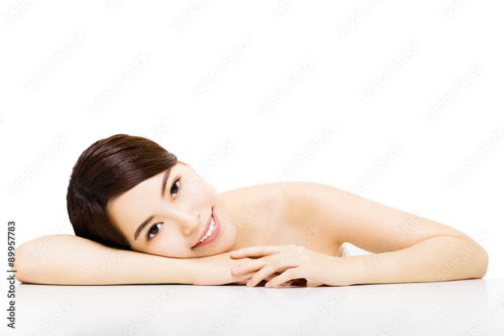 Portrait of beautiful young woman with clean face Portrait of beautiful young woman with clean face