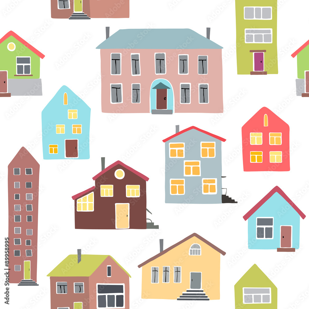 Pattern with different houses