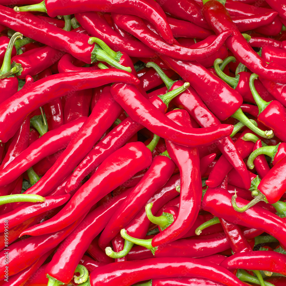 red chili peppers background square