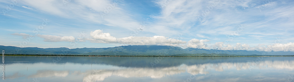 Panorama of Kwan Phayao(Phayao lake)locate at  Phayao province,