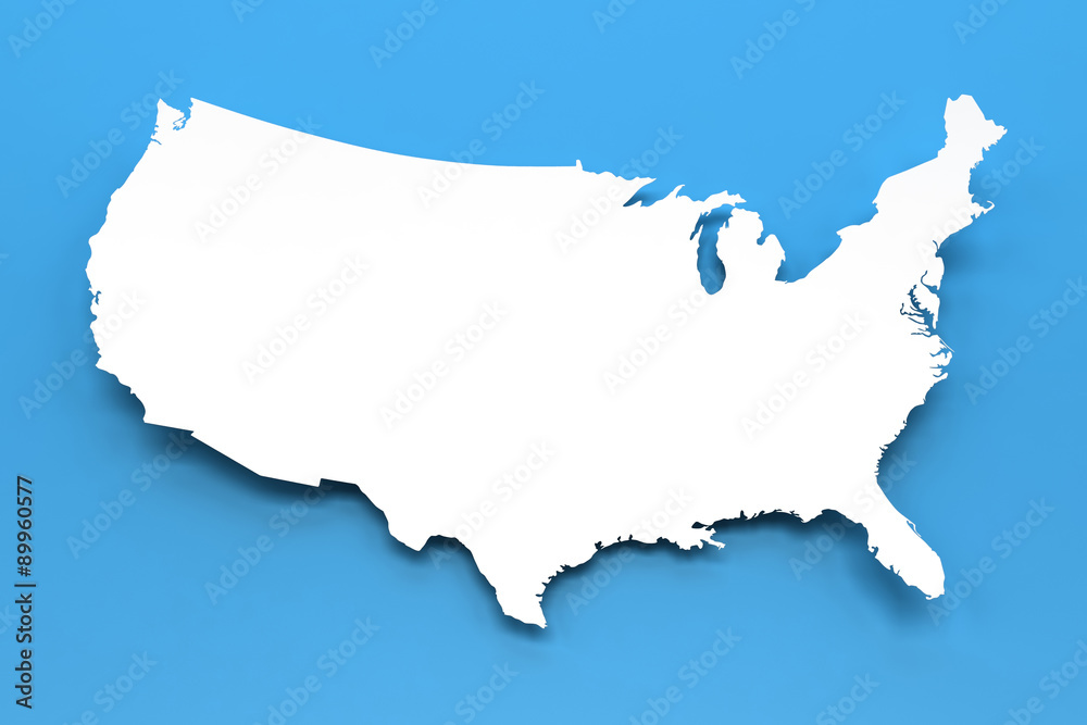 Paper map of USA