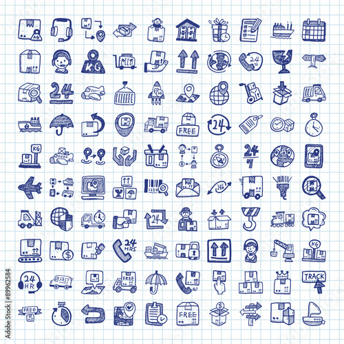 doodle logistics icons