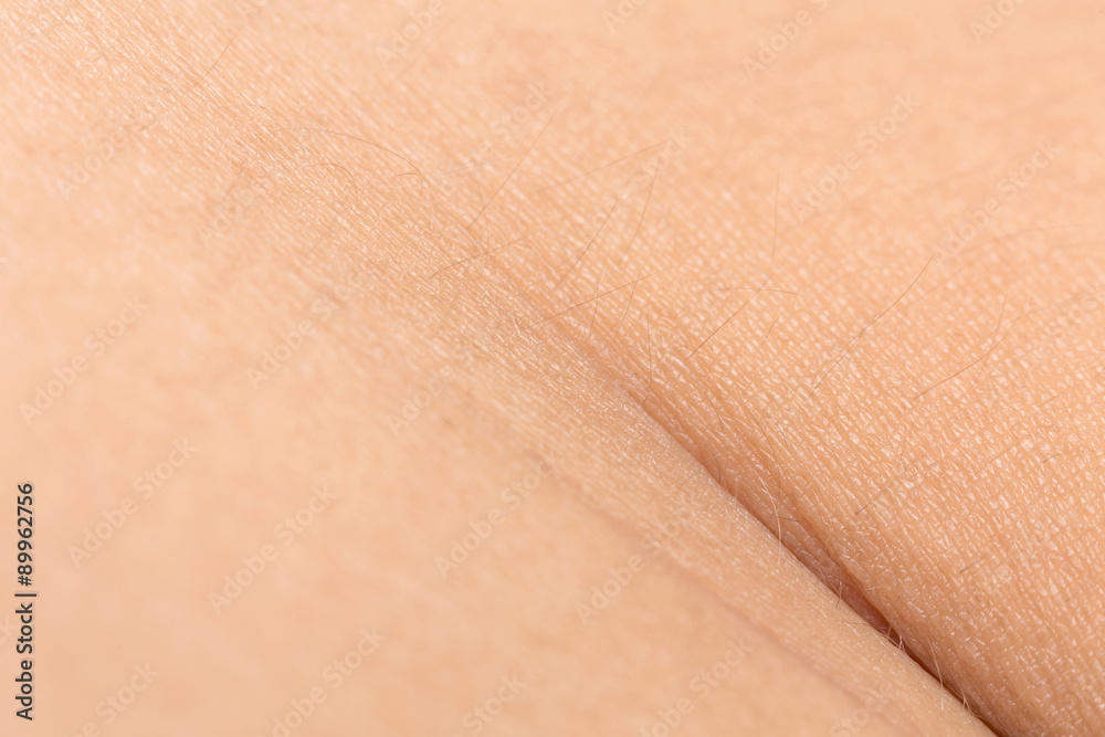 Fototapeta premium Human skin texture with black hairs on the skin for healthy back