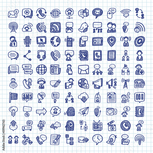doodle communication icons