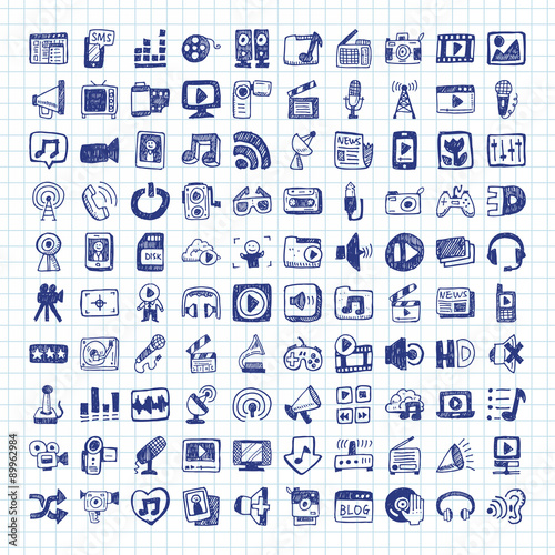 doodle media icons