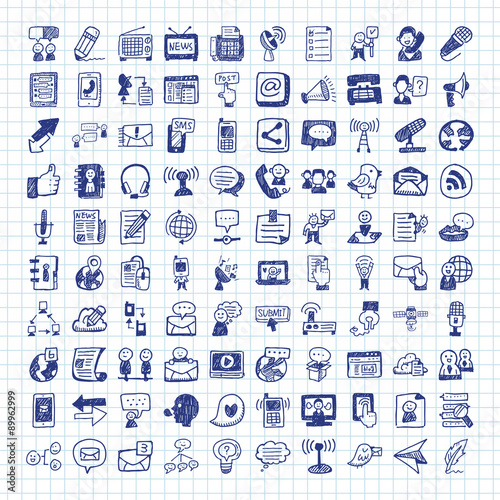 doodle communication icons
