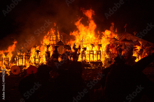 Hindu funeral, August 23. 2015 Sebuluh,Nusa Penida provinz. Bali, Indonesi