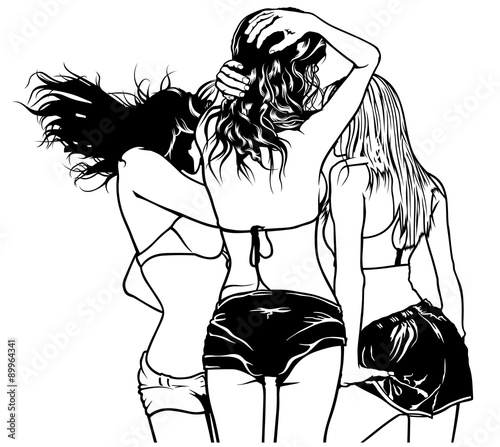 Three Dancing Girl - Black ...