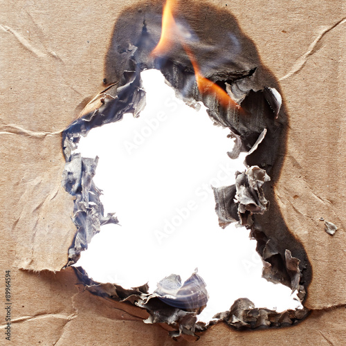 Burnt cardboard