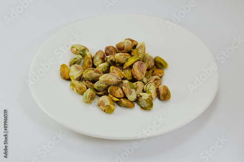 pistachio nut peel out on dish