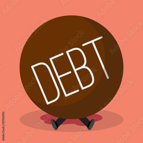Businessman under heavy debt