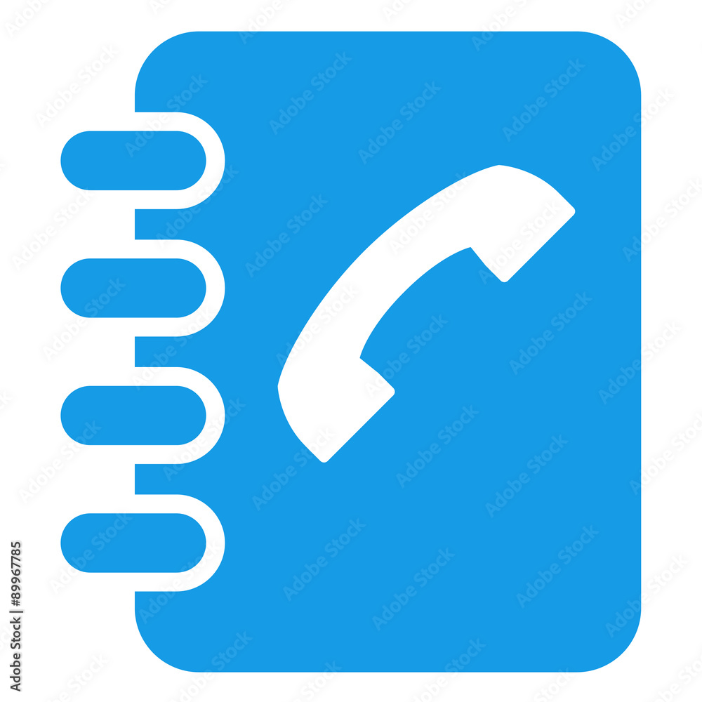 Icono aislado agenda telefonica azul Stock Illustration