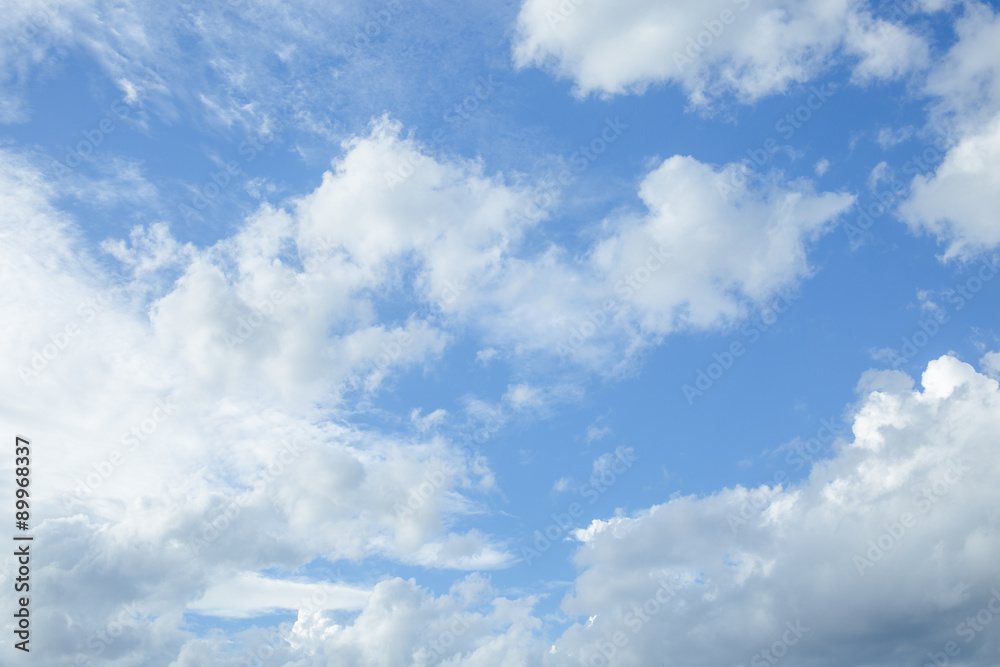 blue sky with clouds closeup