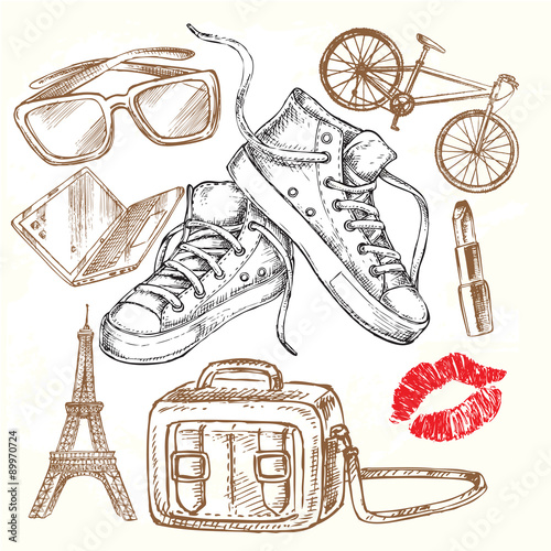 hand drawn the women's collection. sneakers
