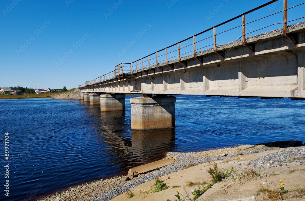 Railroad bridge. river Solza