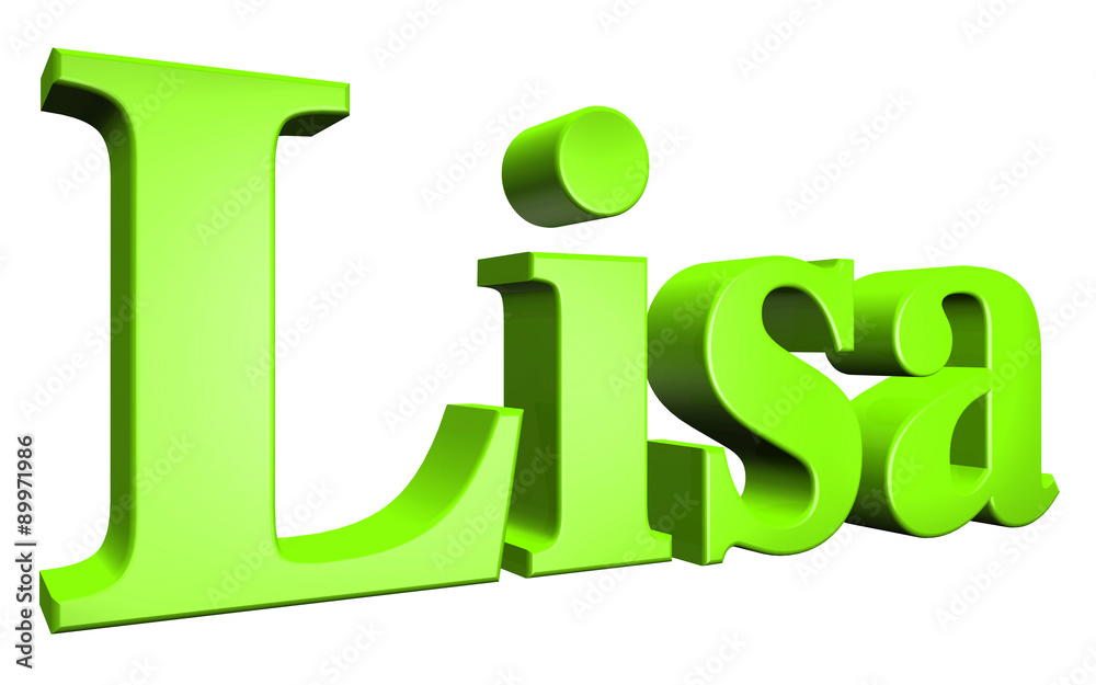 3D Lisa text on white background 3D Lisa text on white background