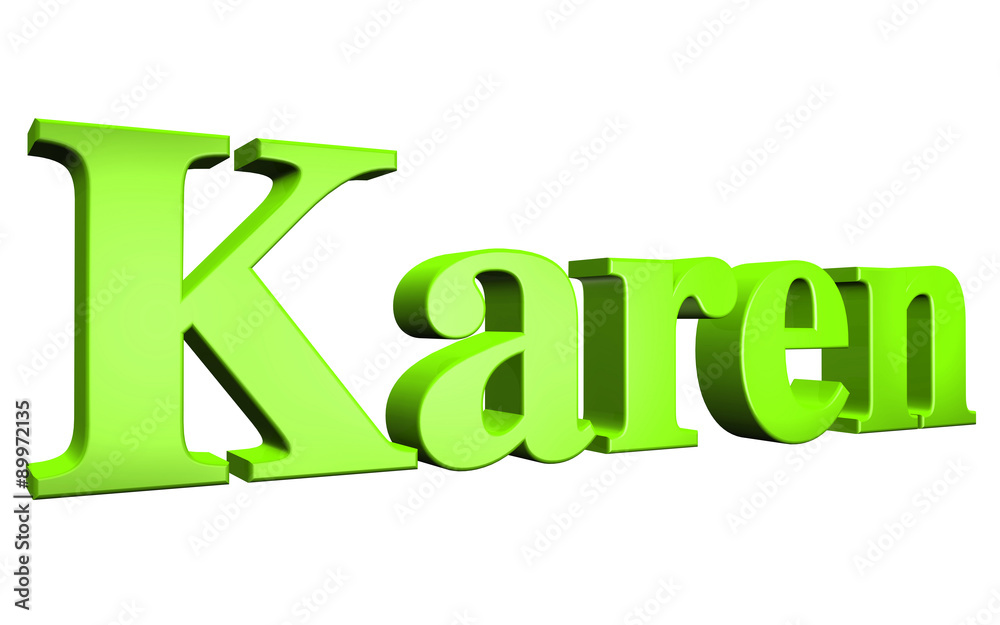 3D Karen text on white background 3D Karen text on white background