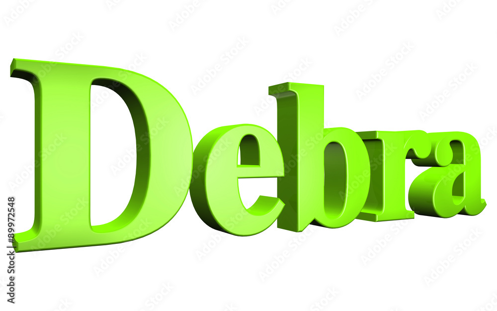 3D Debra text on white background