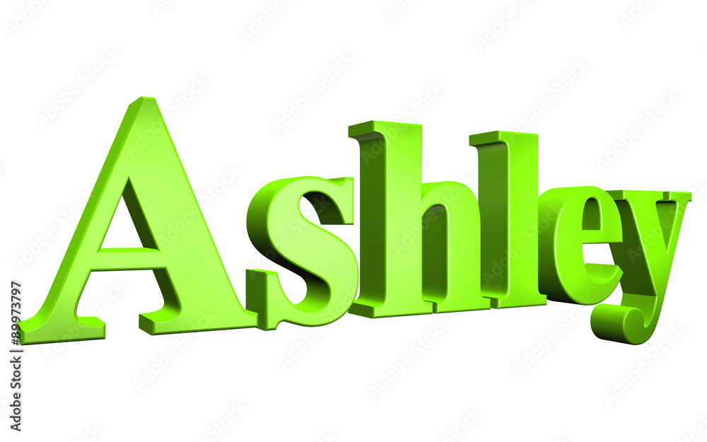 3D Ashley text on white background 3D Ashley text on white background