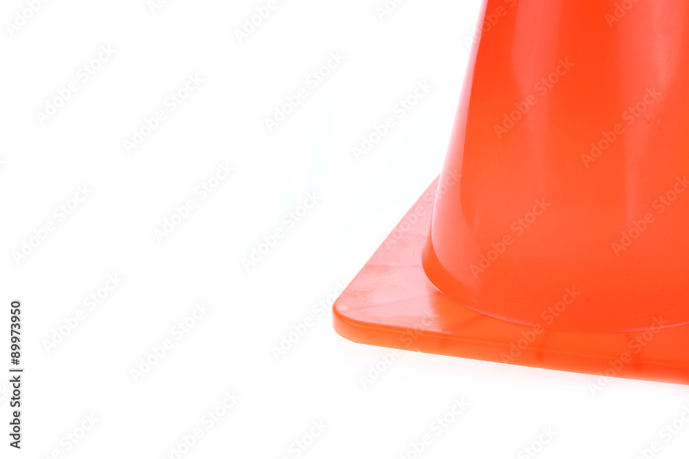 Fototapeta premium orange cone used warning sign under construction work area