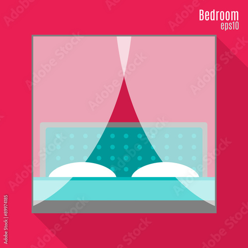 Bedroom in flat style