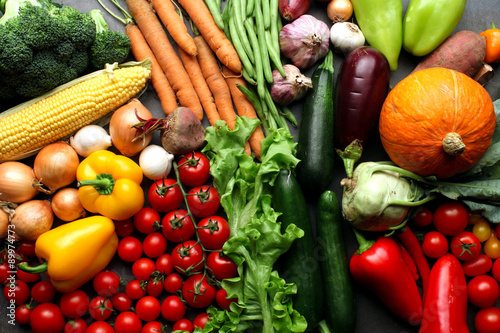 Fresh vegetables background - harvest concept photo