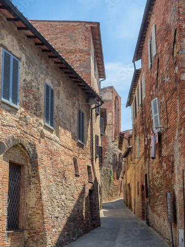 Narrow streets in Citta della Pieve in Umbria