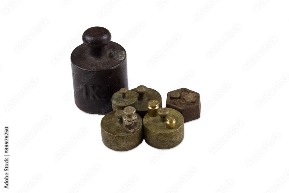 Stack of antique measuring weights Stack of antique measuring weights