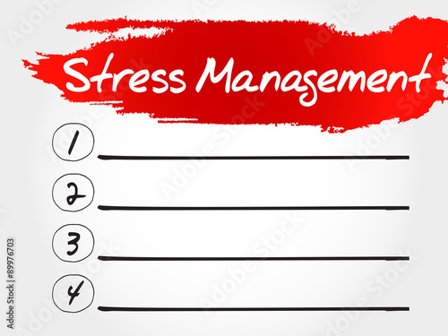 Stress Management blank list, health concept