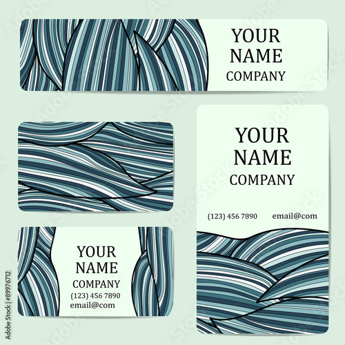 Business cards. Card or invitation.Vintage decorative elements. Corporate Identity vector templates set 